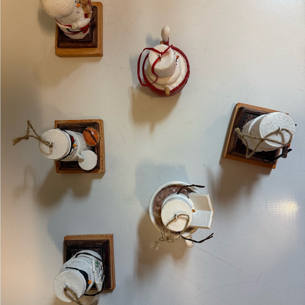 Bundle of 6 Snowman Marshmallow Christmas Ornaments - Picture 9 of 9